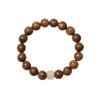 Golden Sandalwood Buddhist Prayer Beads Bracelet - Retro Wooden Rosary for Men & Women