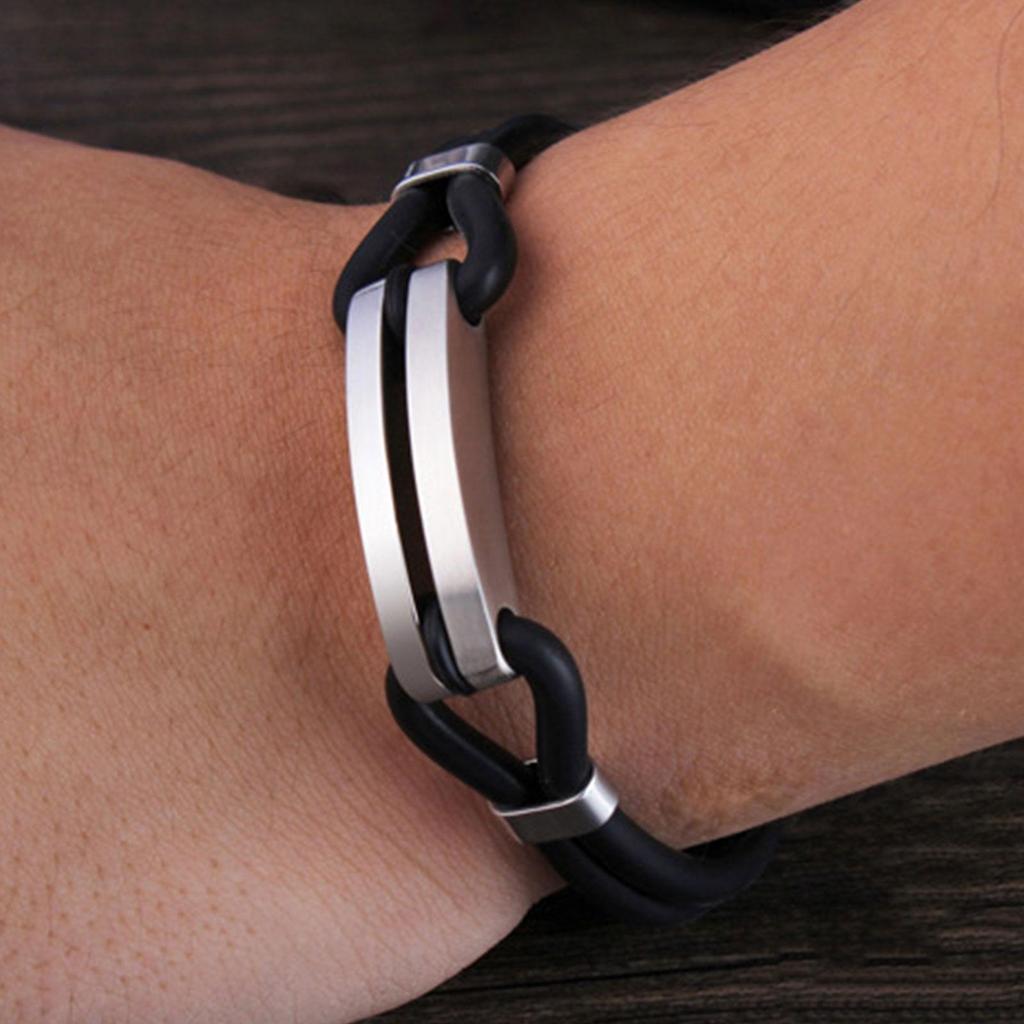 Men Titanium Sport Bracelets Detox Lymp Unclog Wristband Anti-Static Wristbands S5M8