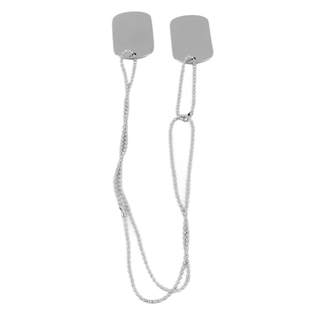 Double Tag Pendant Necklace Men Simple Fashionable Titanium Steel Necklace Jewelry Accessory for Party