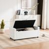 Rectangular Ottoman with Storage, PU Leather, Tufted Bench for Bedroom, Living Room, Entryway, Hallway, Supports 150 Kg, Stylish, Functional