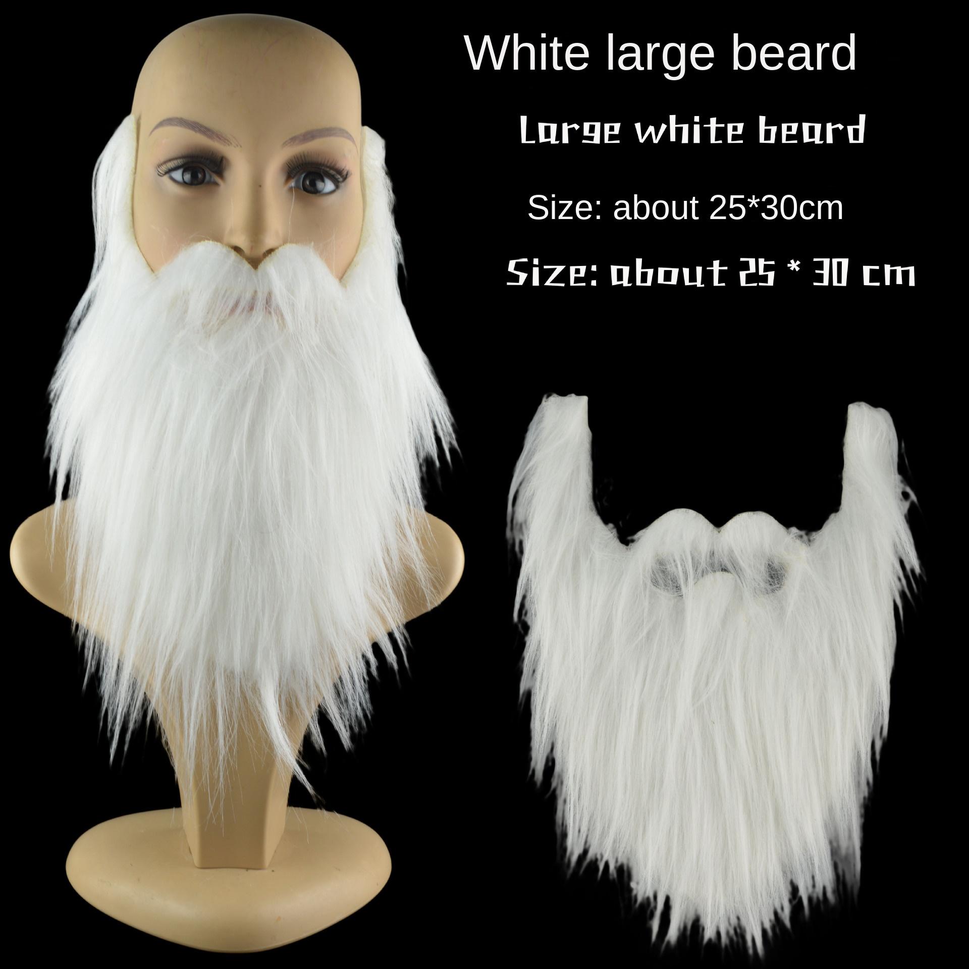 1 Stück DIY Kostüm Bart Lang Flauschig Bärte Cosplay Kostüm Requisiten Weihnachtsmann Bart Augenbrauen Schnurrbart Weihnachtsfeier Zubehö weiß