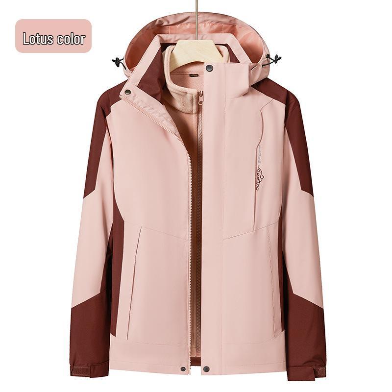 Unisex 3-in-1 Winterjas, Winddicht & Waterdicht, Fleece-gevoerd, Buiten Klimmen, 2-delige Set