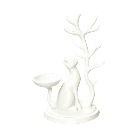 Petit Organisateur de Comptoir Mignon Arbre à Chat Branche Support d'Exposition pour Bijoux Boucles d'Oreilles Bracelets Colliers Cheveux Support de Rangement pour Cravates,