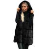 Women Parkas Hooked Sleeveless Turndown Collar Coat Cardigan Covered Button Pockets Round Neck Solid Color Loose Casual Coat 5XL