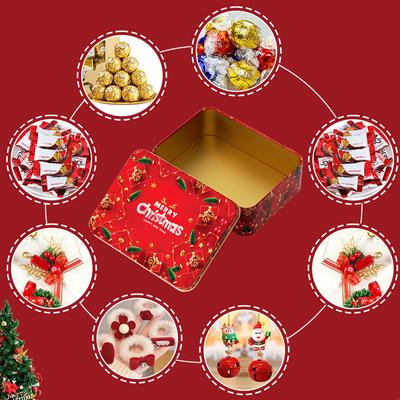 1PC Weihnachtsgeschenk leere Keksdose Süßigkeiten Keksdose Platz Weißblech Box Candy Box Weihnachten