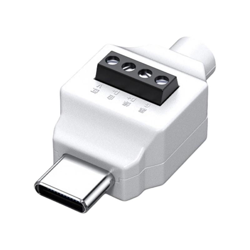 

Type C Male to 5Pin/4pin Spring Crimp Terminal Adapter for Easy USB C Cable Repairs and DIY, Cable Adapter Accessory