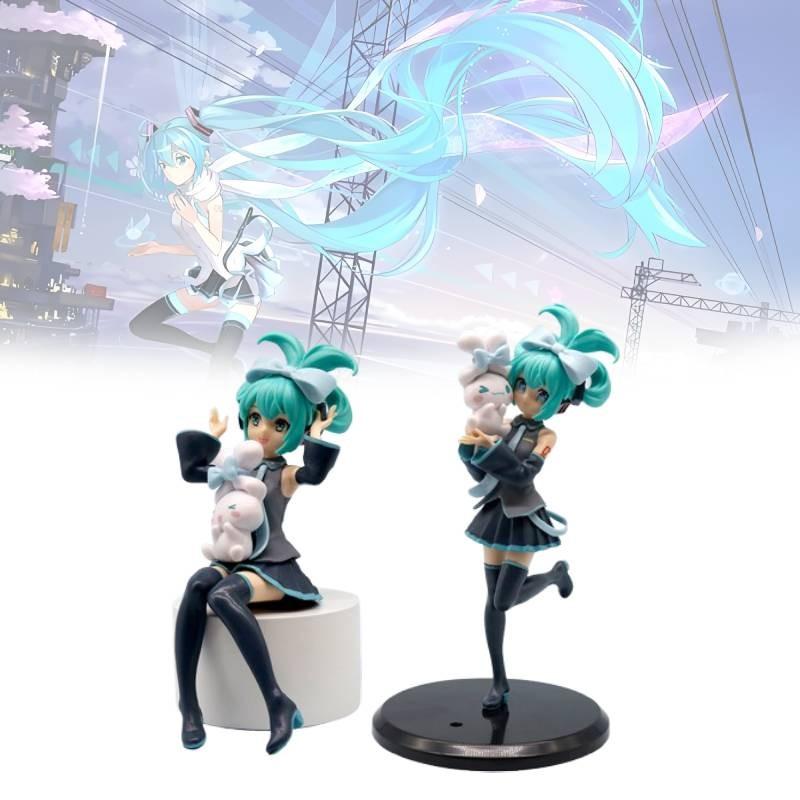 Adorable Hatsune Miku Pvc Figure With Cute Cinnamon Dog Design Perfect For Collectors