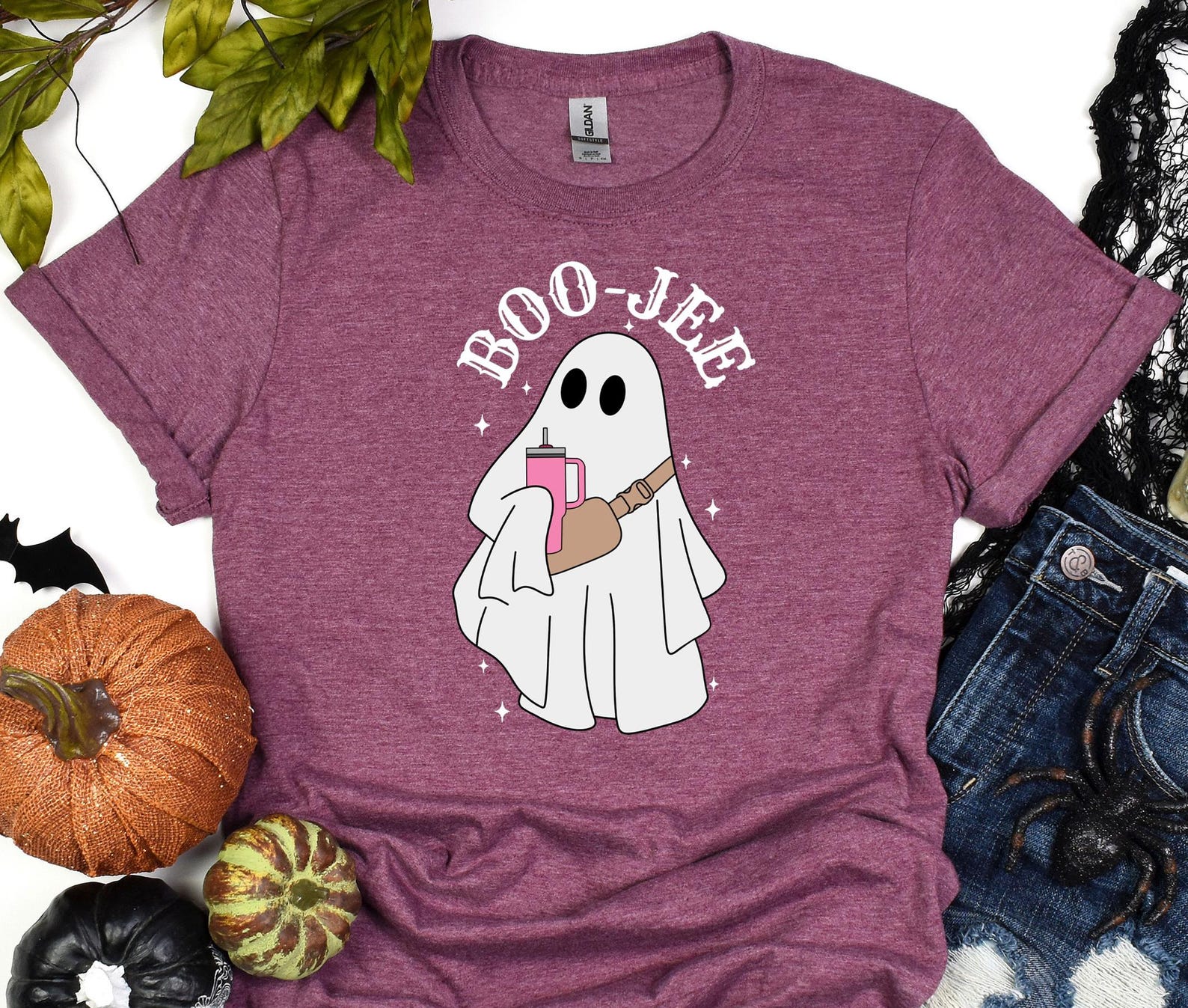Halloween Ghost Shirt, Boo Jee, Cute Ghost Shirt, Spooky Season Shirt, Gift For Halloween, Halloween Costume, Fall Shirt for Women XL