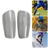 1Pair Soccer Shin Guard Carbon Fiber Shin Pads with Storage Bag Light Weight Protective Soccer Equipment for Kids Football Games Silver M