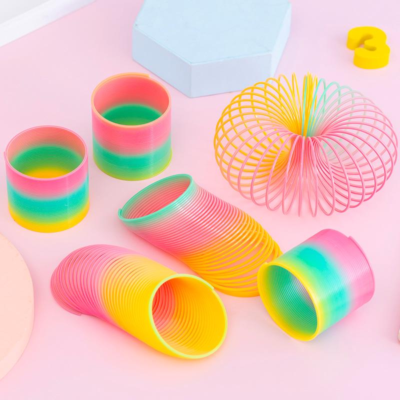 Colorful Stacking Rings with Smiley Face Slinky Prize for Kindergarten Gifts