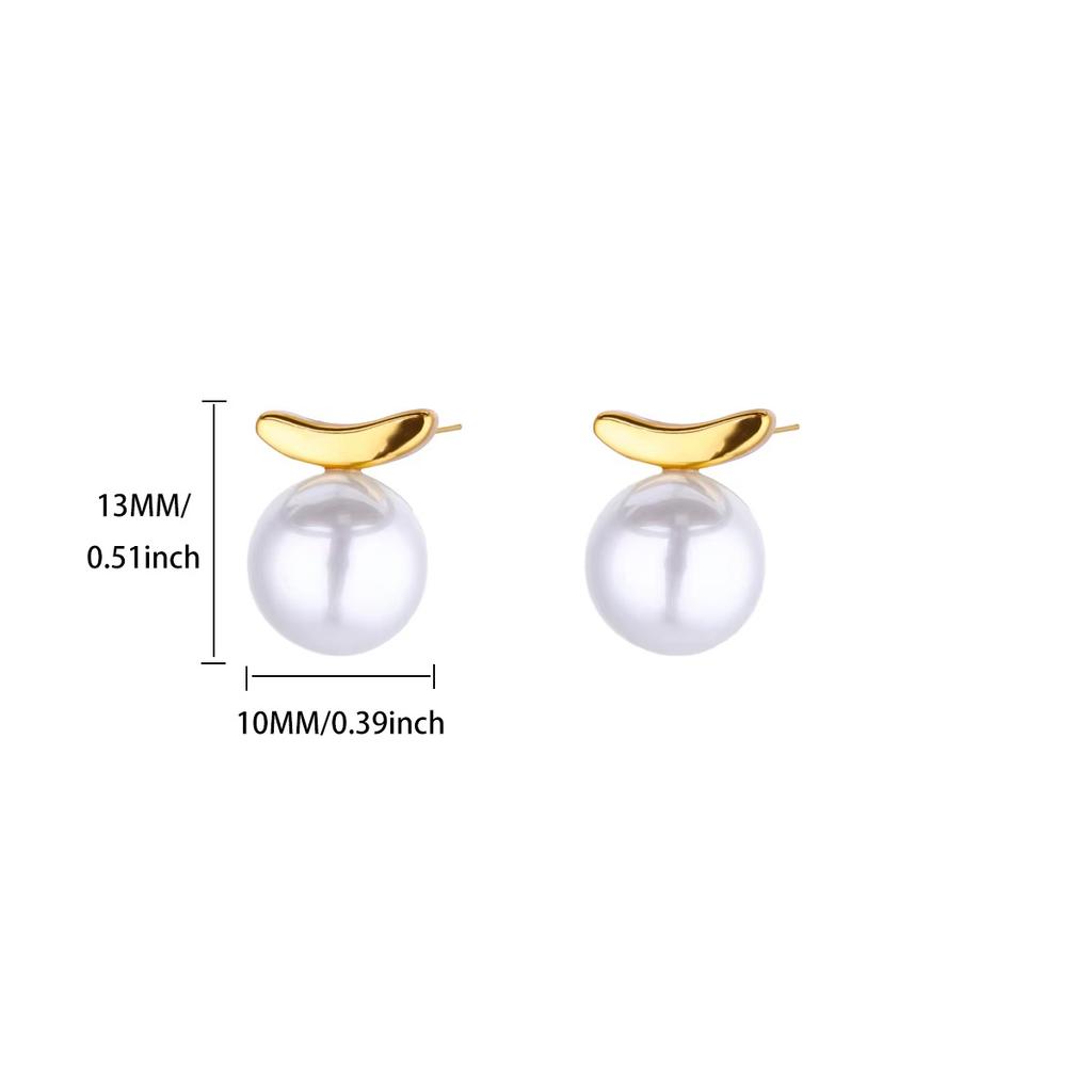 Fashion Temperament Butterfly Stainless Steel Temperament Geometric Pearl Earrings Trendy Personality Design Stud Earrings