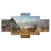 Animal Deer Village Landscape 5 Piece Five Panel Wall Canvas Print Modern Art Poster Picture Home Decor Gift For Him For Her