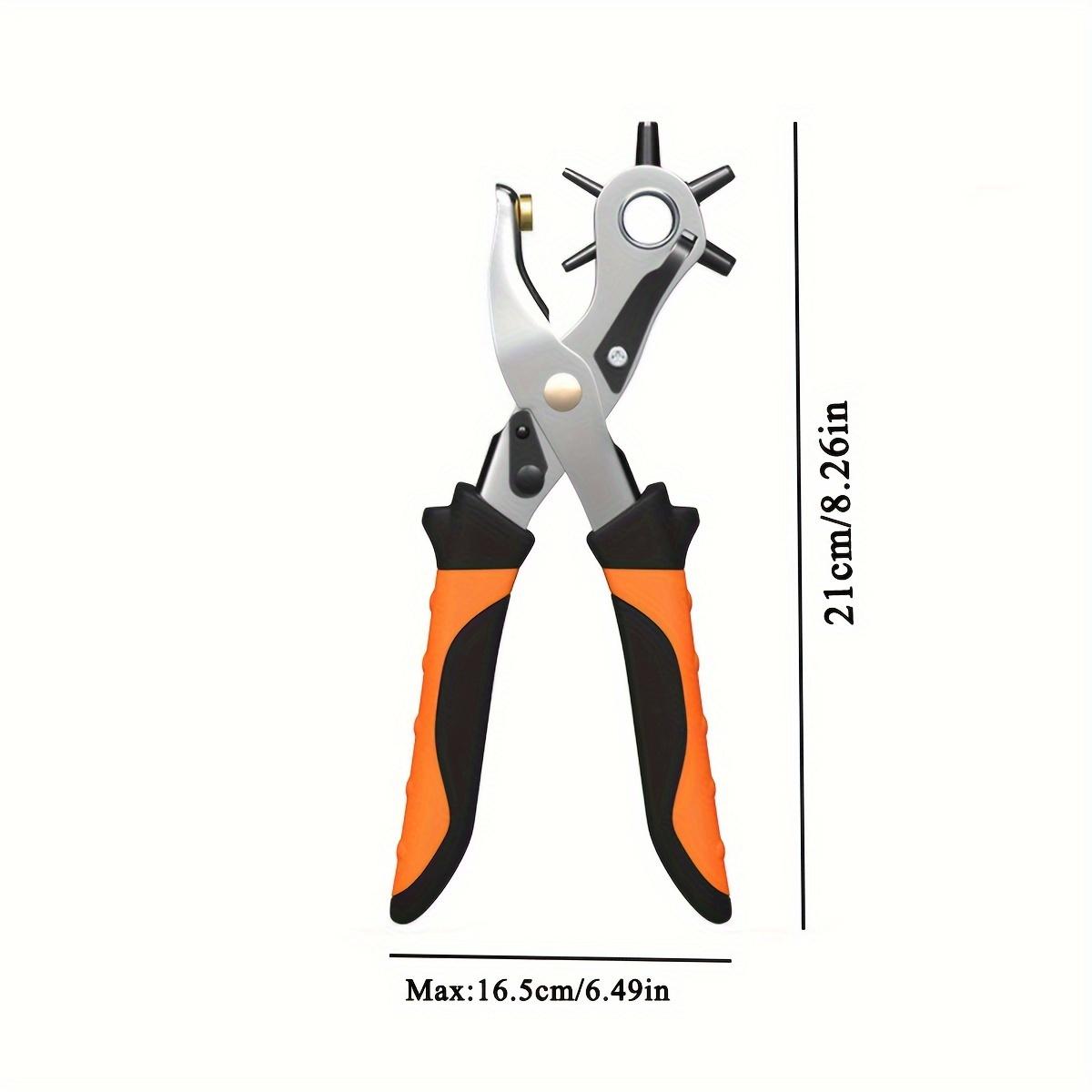 New Orange Professional Leather Hole Puncher Tool for Belts, Watch Bands, Handbag Straps and More