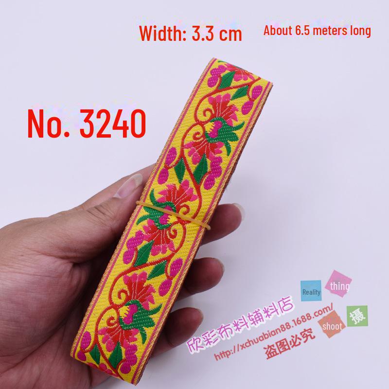 3.3cm Wide Ethnic Miao Buyi Lace Ribbon - Decorative Clothing Accessory