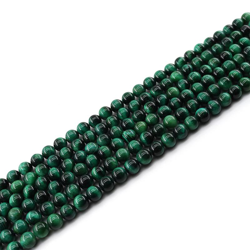 Green Tiger Eye Beaded Strands: Natural Semi-Finished Stone Jewelry Accessories