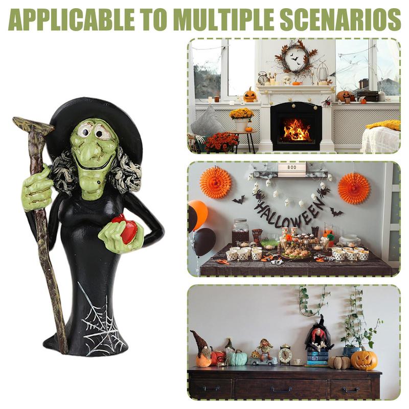 Halloween Table Decorations Pumpkin Spooky Witch Black Cat Pumpkin Ghost Horror Resin Figurines Horror Ornament Table