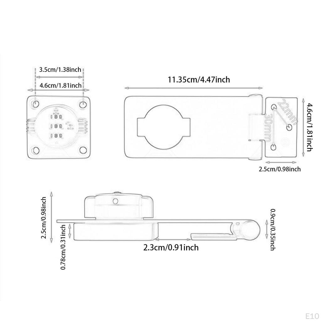 3 Digit Combination Lock for Cabinets And Drawers, Keyless Design