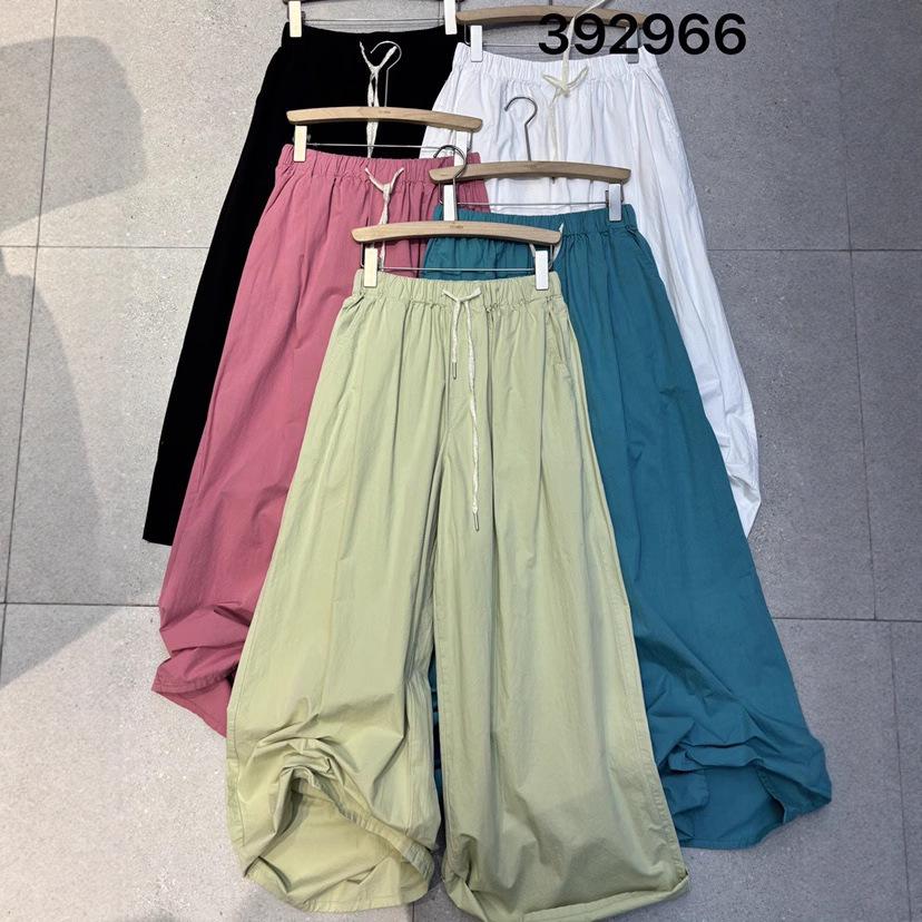 Summer 2023 Elastic High Waist Korean Style Plus Size Casual Wide Leg Pants for Women