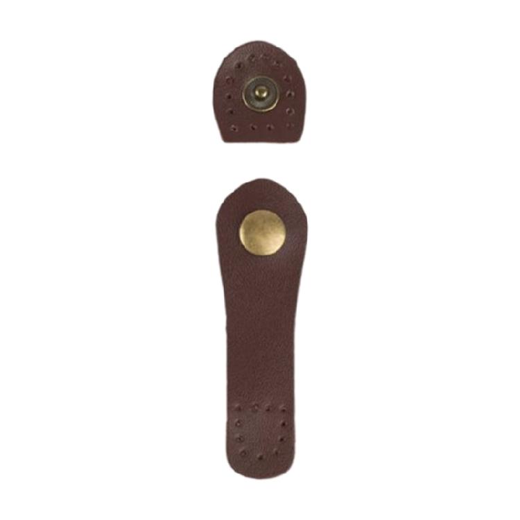 Handmade Hasp Buttons Leather Bag Buckles with Sewing Holes DIY Bag Accessories