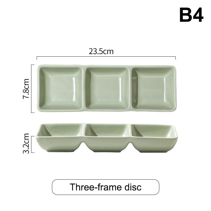 Creative Ceramic Soy Sauce Dish Spice Plate 2/3 Grids Dinner Plates Household Snack Plate Kitchen Accessories
