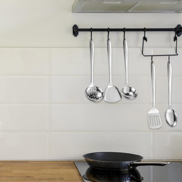 7Pieces Stainless Steel Serving Tool Set Slotted Turner Long Handle Cooking Shovel Cooking Sppon for Everyday Use