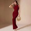 2026 Europäisches & Amerikanisches Elegantes Ärmelloses Plissiertes Figurbetontes Langes Abendkleid für Damen