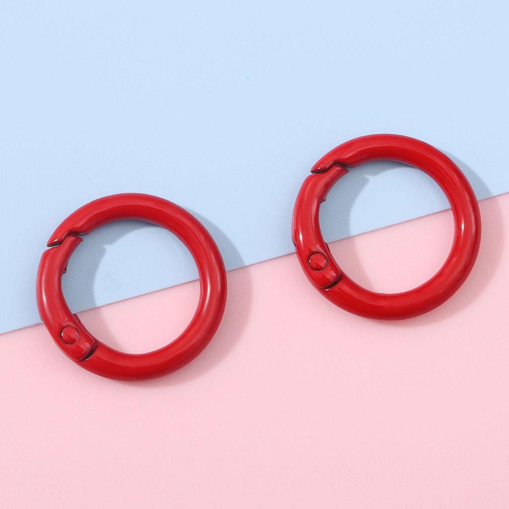 25mm Japanese & Korean Colored Alloy Keychain: Round Spray Paint Metal Ring for DIY Jewelry & Phone Accessories