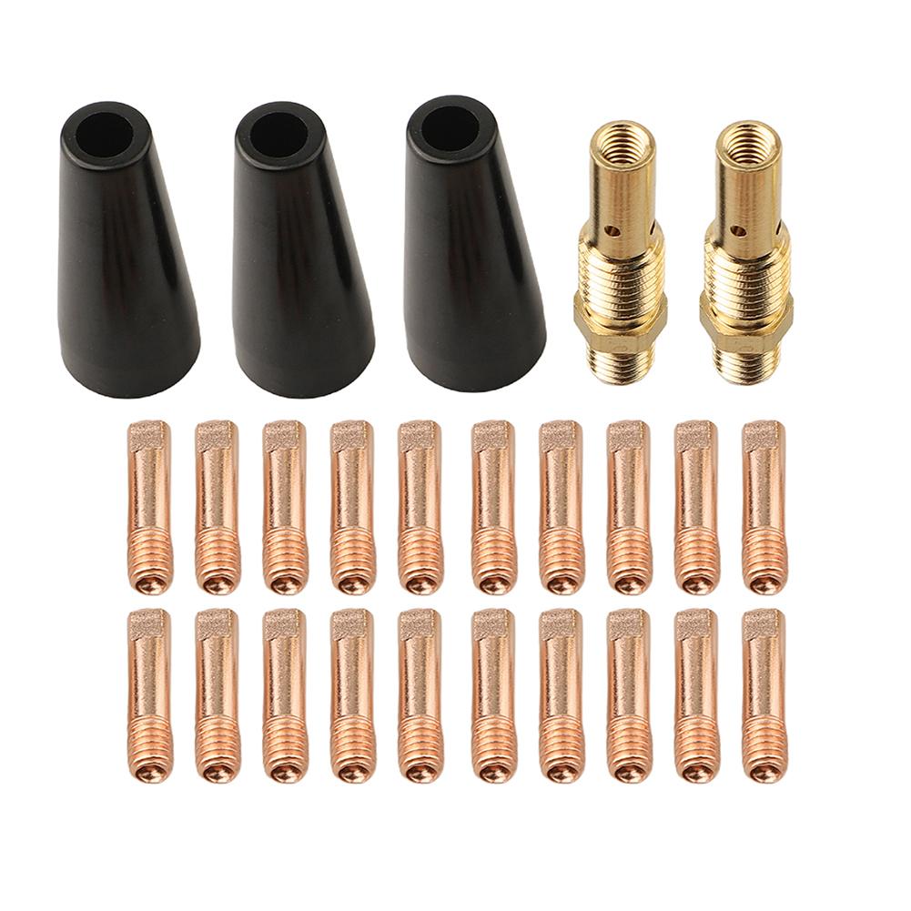 25pcs/set Flux Core Gasless Nozzle Welding Kit Tips Replacement For MIG Welder Kit Flux Core Gasless Nozzle Welding Kit
