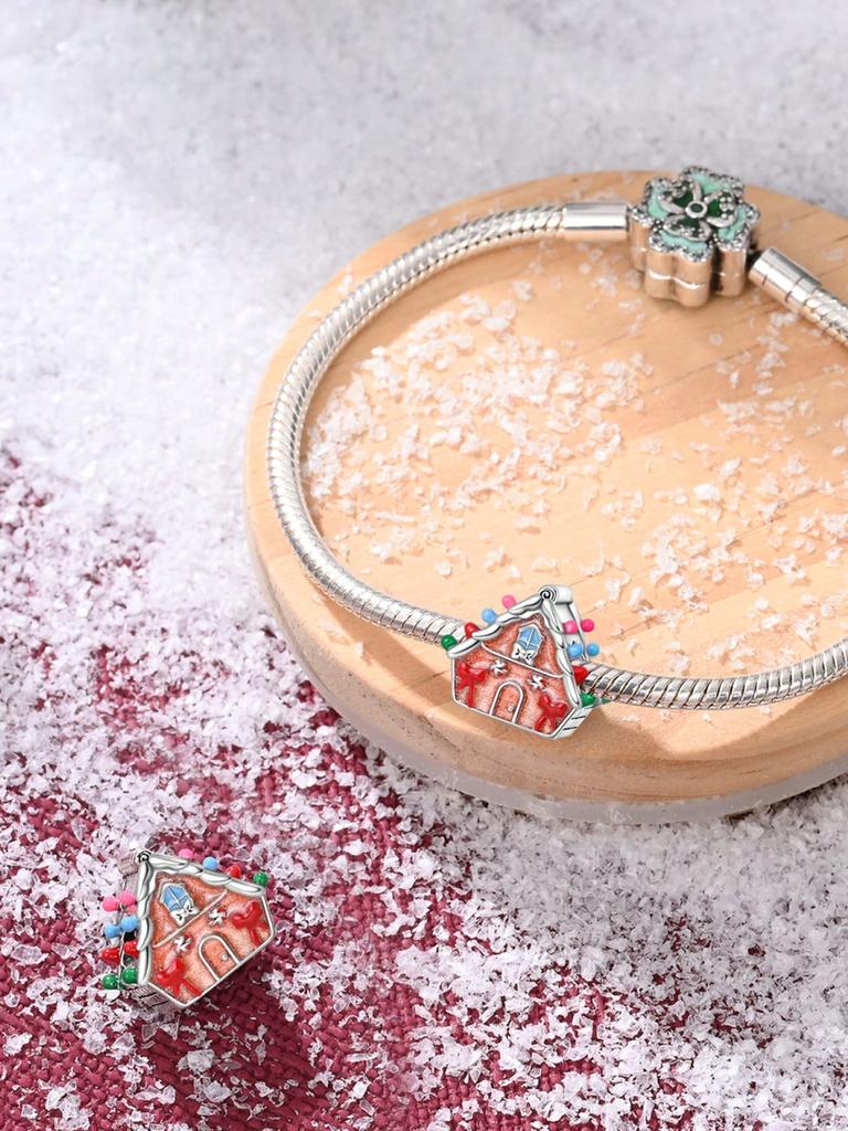 Breloques Originales Plaqué Cuivre Père Noël Flocons de Neige Perles Convient Bracelet Bijoux Femme Cadeau