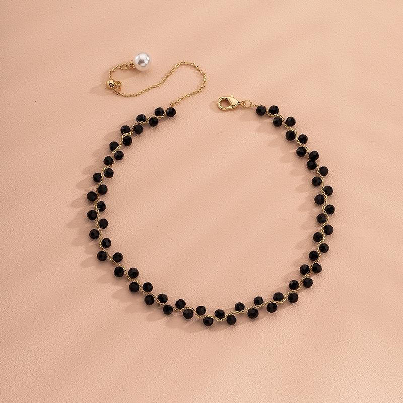 Black Zircon Necklace Clavicle Chain Retro Elegant Woman Trend Jewelry
