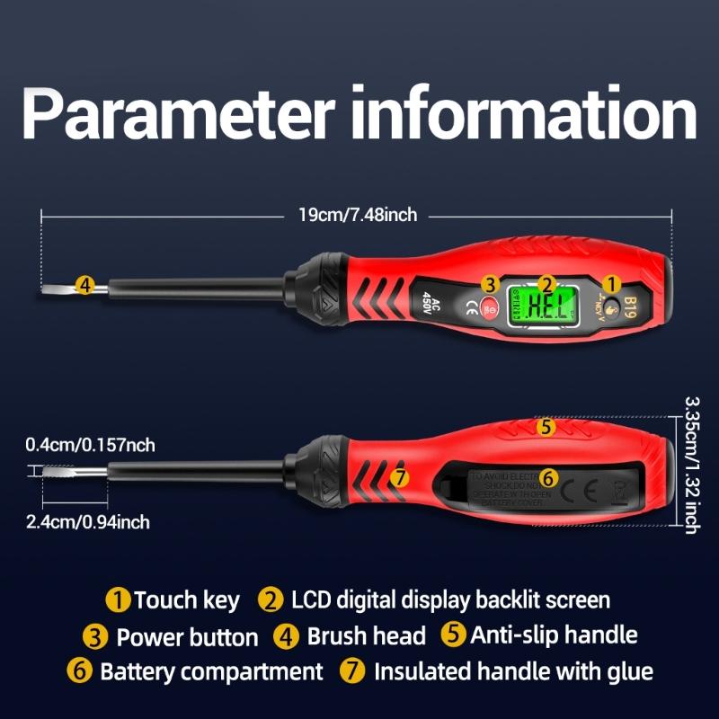 Voltage Tester, Non-Contact Voltage Tester, Electrical Tester, 11V-450V Digital Buzzer Alarm, Live Wire Tester