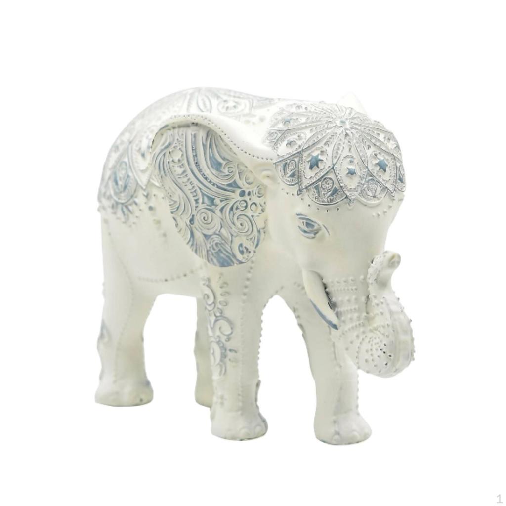 Figurina Decorativa di Elefante Fatta a Mano Finitura Opaca Oggetto Ornamentale per
