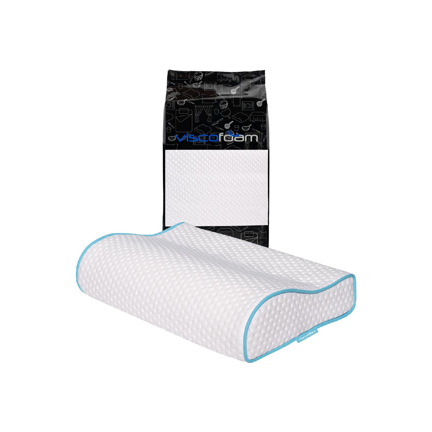 

Ортопедическая подушка с поддержкой шеи Visco Pillow 47x30x10-8см