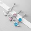 Bauchnabelpiercing aus Edelstahl, Engel- und Herzmotiv, Zirkonia-Bauchnabelpiercing für Mädchen