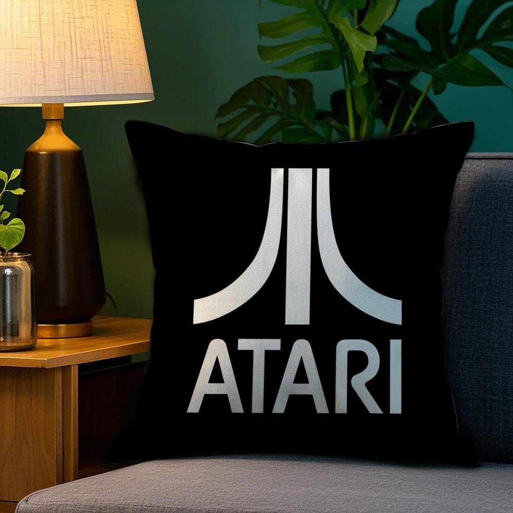 AAtariS Game Logo Pillow Case Plush Fabric Soft Double Sided Print Sofa Cushion Cover Throw Pillow Covers