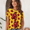 Women Summer Short Sleeve T‑Shirt Vivid 3D Pattern Print O‑Neck Loose Casual Daily Ladies Tops
