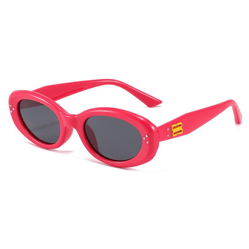 

Full Oval Childrens Frame Design Sunglasses Summer Outdoor Protection Uv Rose Red