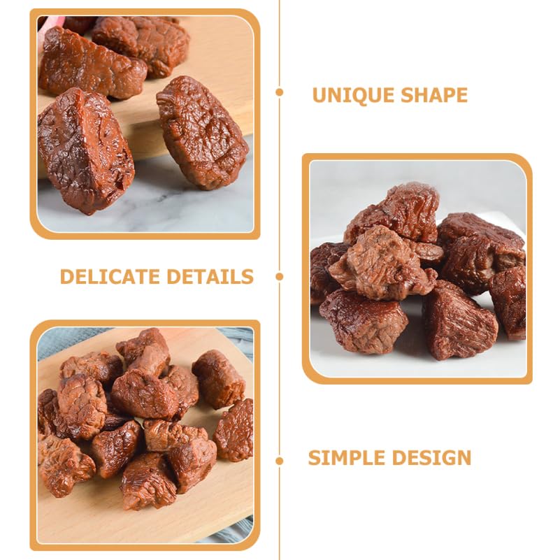 JOINPAYA Set of 7 Beef Block Models, 3.50 X 2.00 X 2.00 Cm, Food Samples, Meat Models, Pretend Play Kitchen Props, Perfect for Restaurant and Home