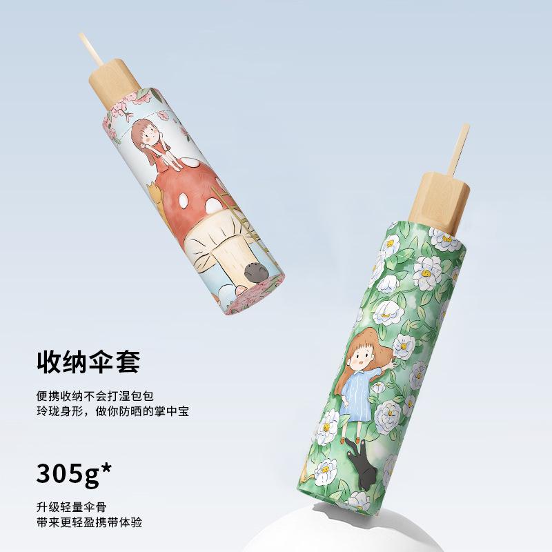 Three-fold hand-opened digital brush vinyl fabric parasol childlike fun cartoon sunscreen sun umbrella umbrella