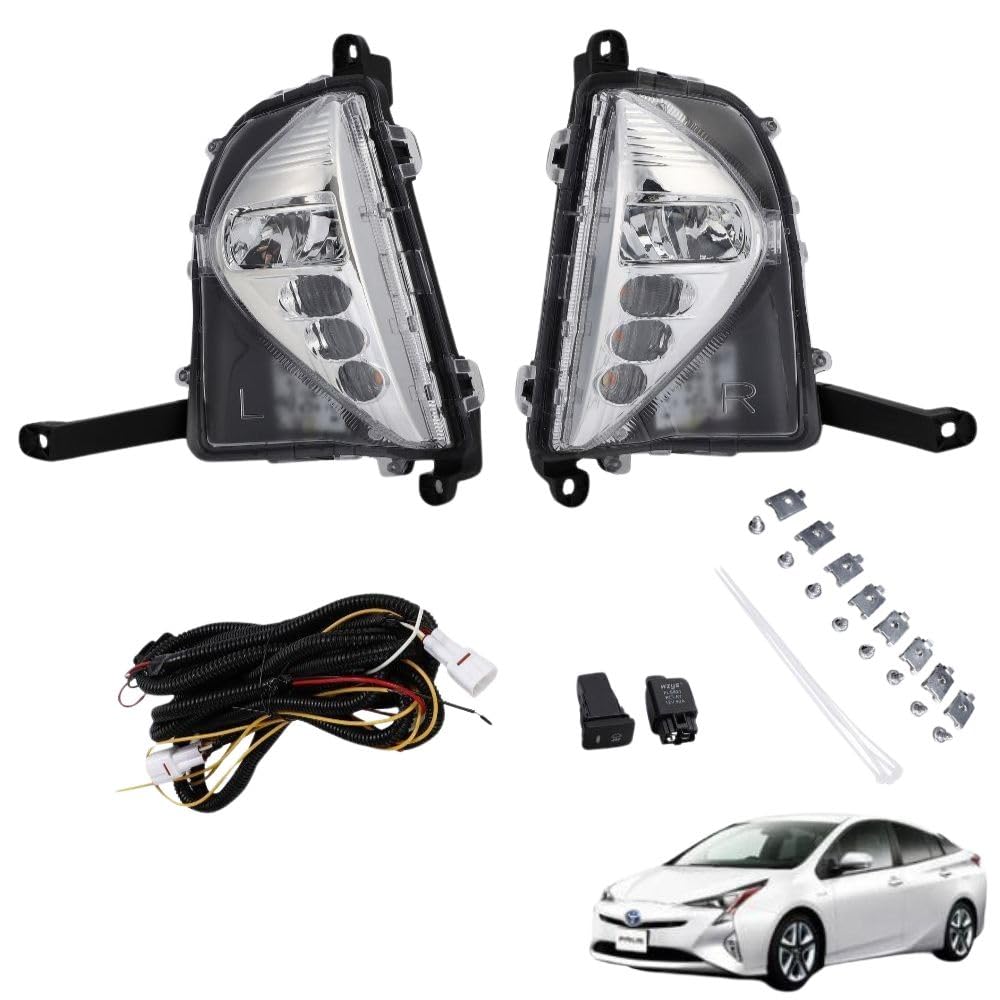 

Front Fog Light Kit and Right for 2015 Toyota Prius Early Aftermarket Parts by (Left Set) (ZVW50, ZVW51, ZVW55, Model) - one+lifestyle