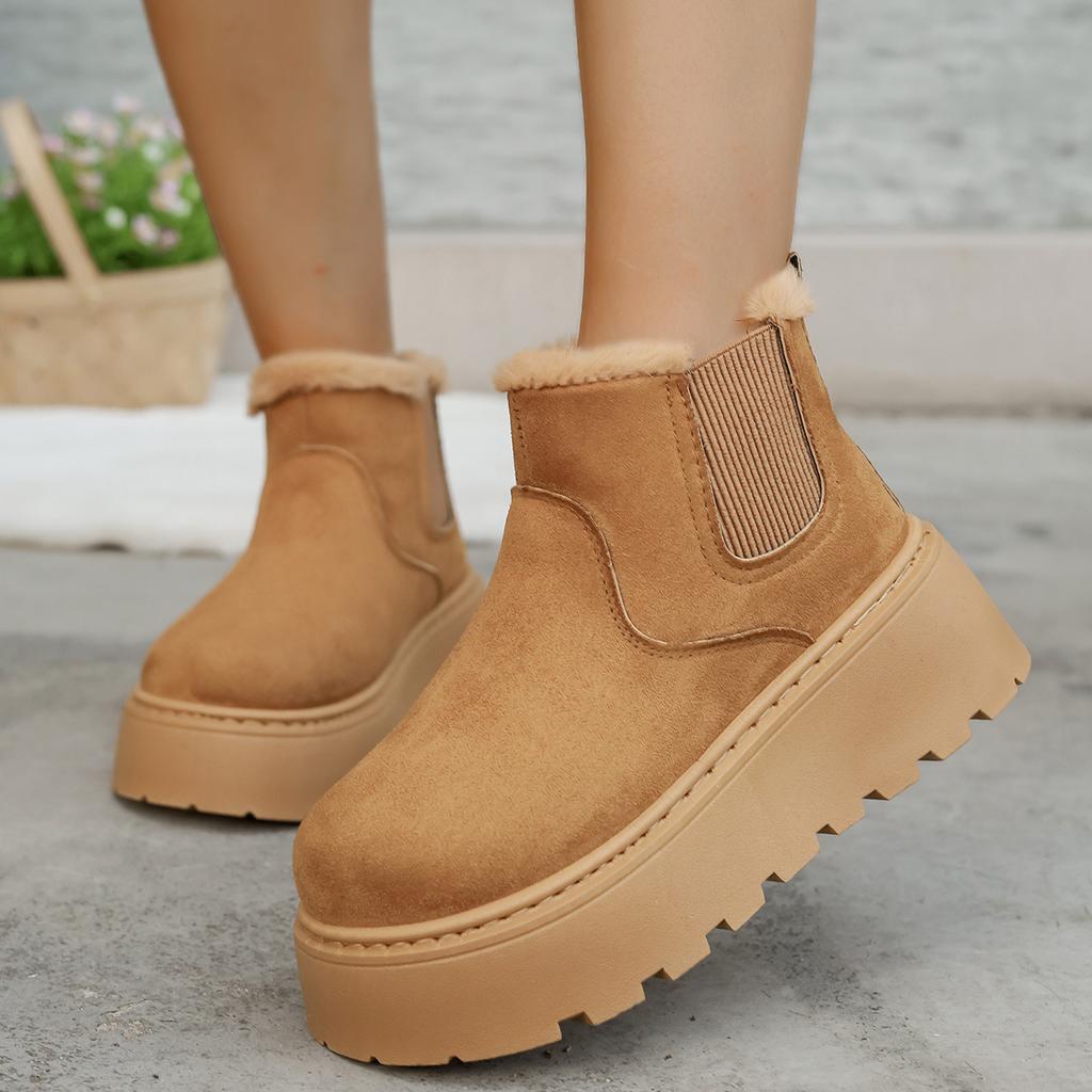 Foreign Trade Thick-soled Snow Boots for Women's Winter New Thickened and Velvet Fashion Warm One-pedal Short Boots Cotton Shoes for Women