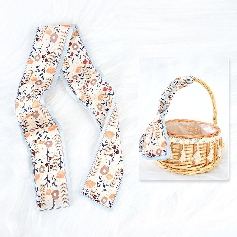 Sommer Luxus Design Damen Seidenband Schal Handtaschengriff Wickelband Tasche Band Schal Damen Mädchen Kopf Haar Handgelenk Band Schal