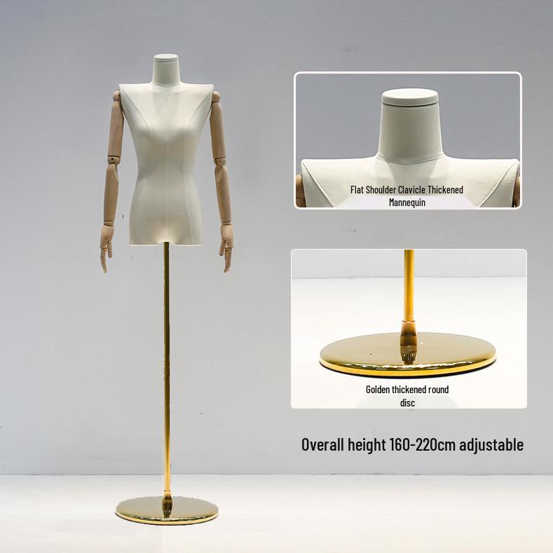 Korean Style Women's Clothing Display Mannequin with Flat Chest and Square Shoulders