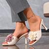 Mode 2025 Neue Schuhe Damen Offene Zehen Damen Hausschuhe Mode Farbabstimmung Floral Outdoor Kleid Bestseller Übergröße Hohe Absätze