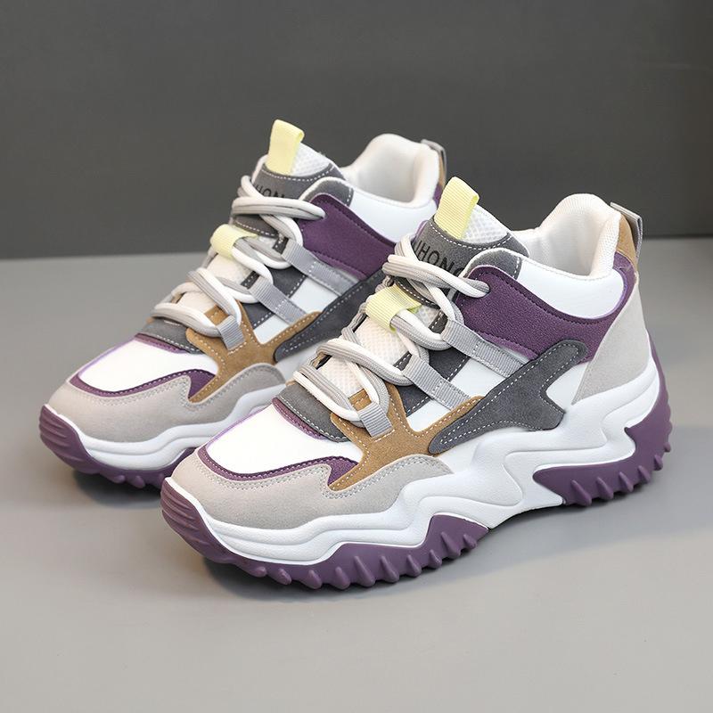 

Fashion Sneakers for Women 2025 Autumn Slip on Breathable Mesh Casual Shoes Woman Heels Loafers 36(Foot 23cm) фиолетовый