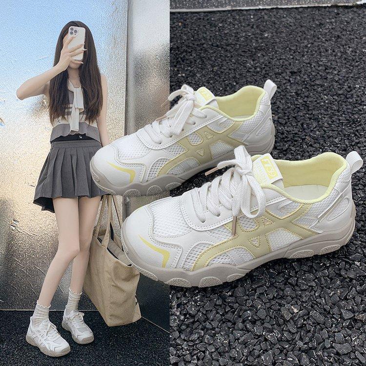 

Summer new comfortable breathable shoes summer fashion versatile casual women s shoes platform sports women 35 жовтий