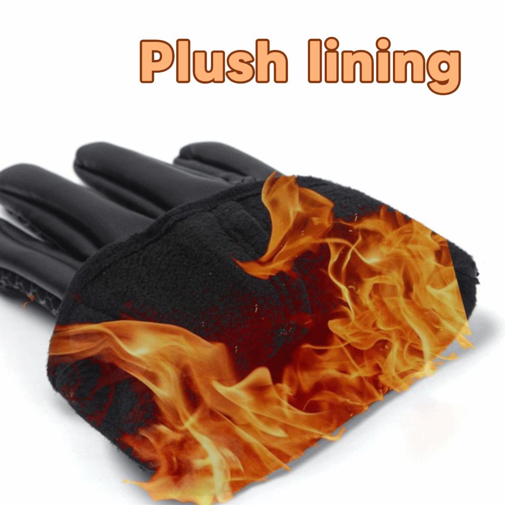 PU Leather Men's Winter Gloves Waterproof Touchscreen Gloves Warm Gloves Cycling Gloves  Motorcycle