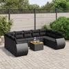 VidaXL Garden Lounge Set with Cushions 10 Pcs, Patio Sofas, Patio Furniture Set, Outdoor Furniture, Black 3257476