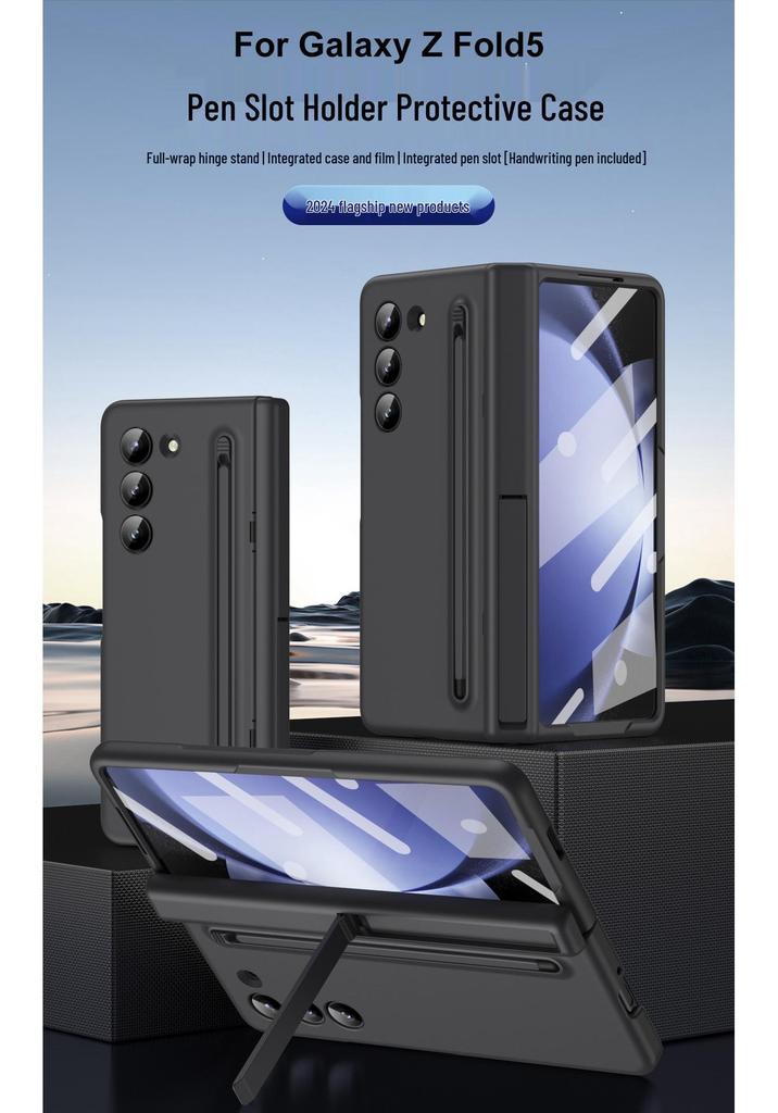 Samsung Z Fold8 Ultra Telefoonhoesje met Pennenhouder & Schermbeschermer voor Fold7/6, Stylus Stand.