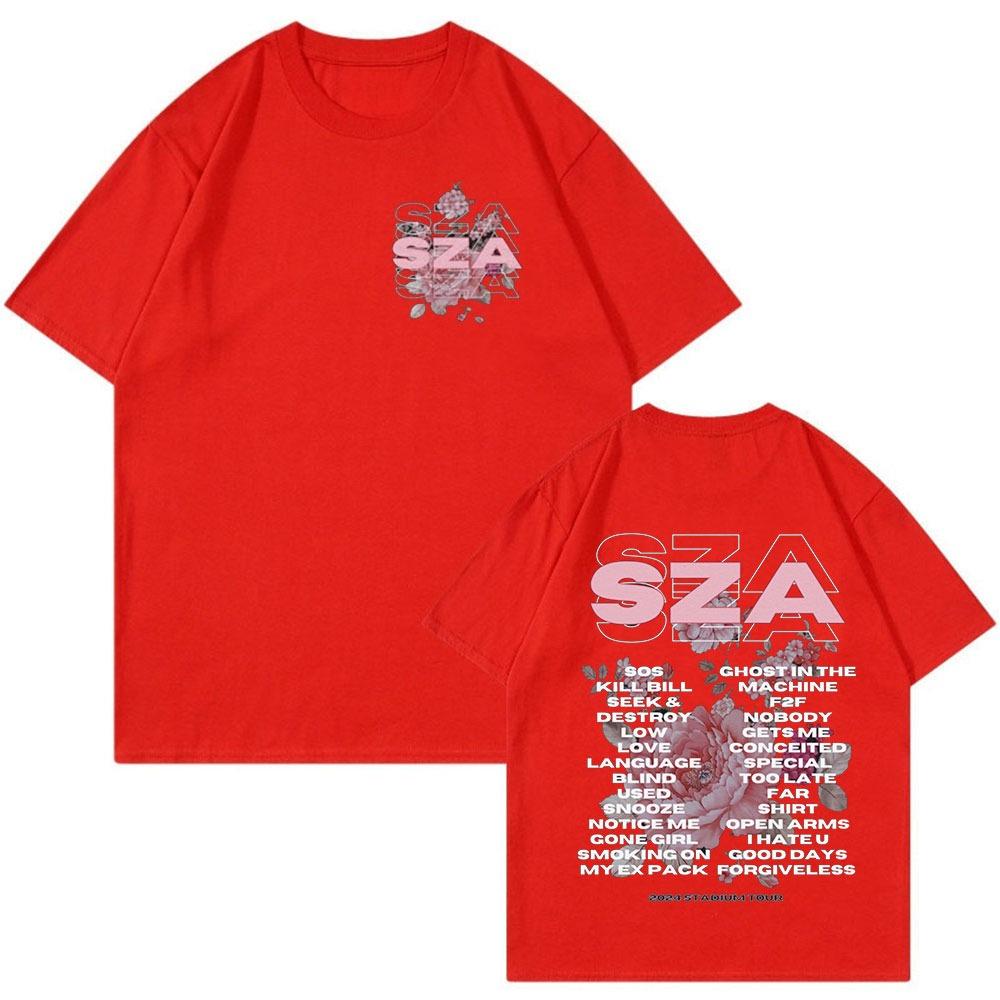 Rapper SZA SOS Australia Tour T Shirt Men Women Fashion Vintage Hip Hop Harajuku Tshirts Unisex Pure Cotton T Shirts Fans Gift